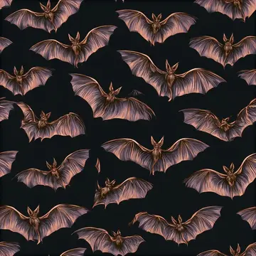 Halloween Spooky Bat Seamless Pattern